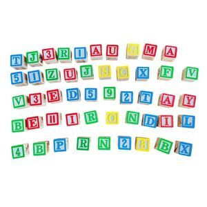 Alphabet Blocks Multicolored Wooden Set of 49. Kids Toddler Toys.